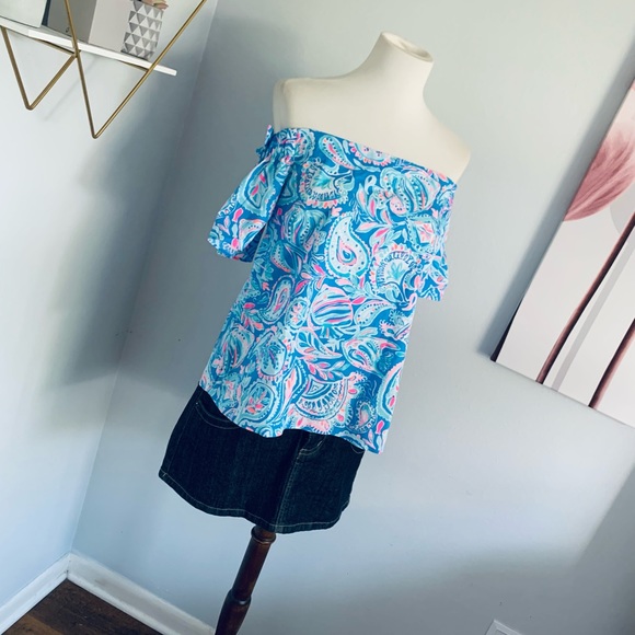 Lilly Pulitzer | Tops | Lilly Pulitzer Tamara Off The Shoulder Top Size S Retail Poshmark